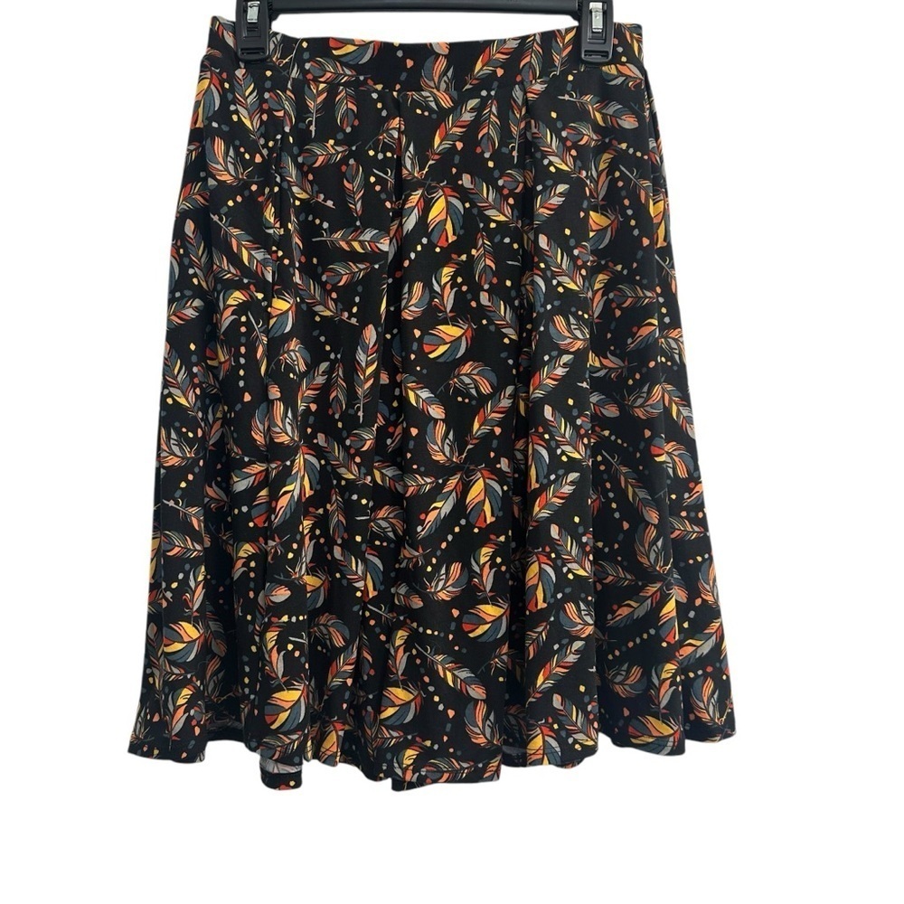 LulaRoe Size Medium Multicolored Feather Print Skirt New With Tags - Picture 2 of 7